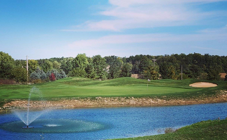 fountain on golf course