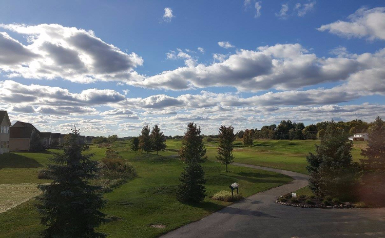 Golf course with sky