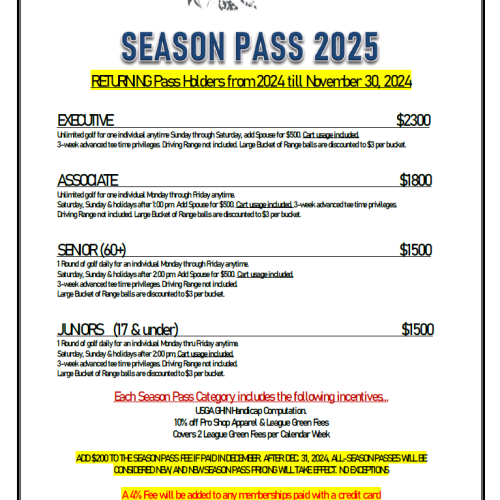 Returning Seasonal Pass